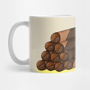 A pile of chocolate wafer rolls Mug